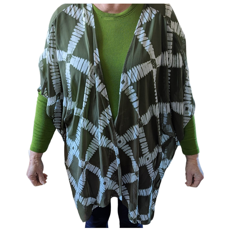 Green and White Chiffon Tunic